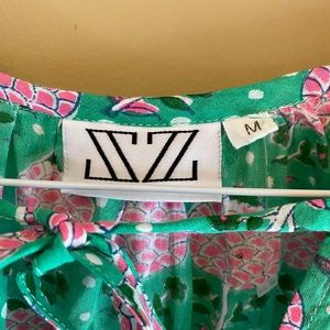 SZ Priya pineapple mint print dress size medium.